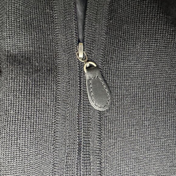 Fairway & Greene 100% Wool Black Quarter-Zip Golf Vest - Men’s Large - Lined EUC - Picture 4 of 6